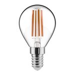 Noxion Lucent Lustre LED E14 Sferica Filamento Chiara 4.5W 470lm - 827 Bianco Molto Caldo | Dimmerabile - Sostitutiva 40W