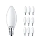 Confezione Multipack 10x Philips Corepro LED Candela E14 Ghiaccio 4.3W 470lm - 827 Bianco Molto Caldo | Sostitutiva 40W